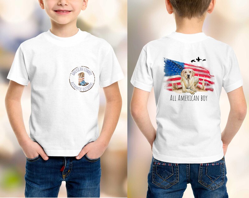 All American Boy Yellow Lab Shirt - Short Sleeves - Long Sleeves